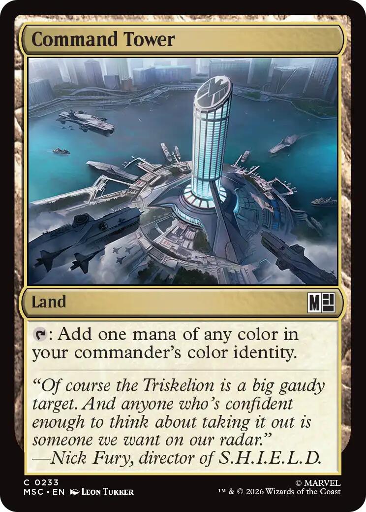 Command Tower (0233) (Surge Foil) [Marvel Super Heroes Commander] MTG Single Magic: The Gathering | Red Claw Gaming