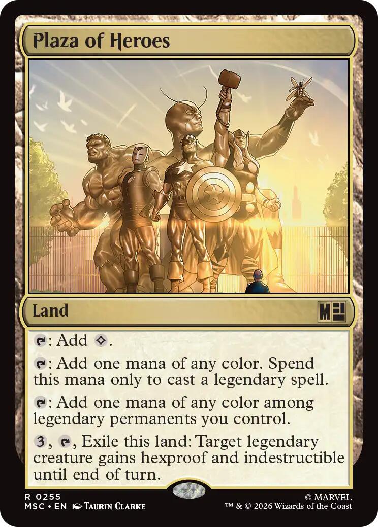 Plaza of Heroes (Surge Foil) [Marvel Super Heroes Commander] MTG Single Magic: The Gathering | Red Claw Gaming