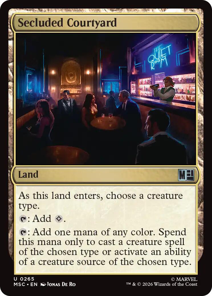 Secluded Courtyard (Surge Foil) [Marvel Super Heroes Commander] MTG Single Magic: The Gathering | Red Claw Gaming
