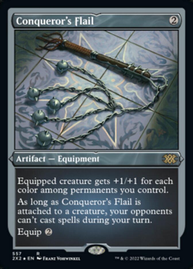 Conqueror's Flail (Foil Etched) [Double Masters 2022] MTG Single Magic: The Gathering    | Red Claw Gaming