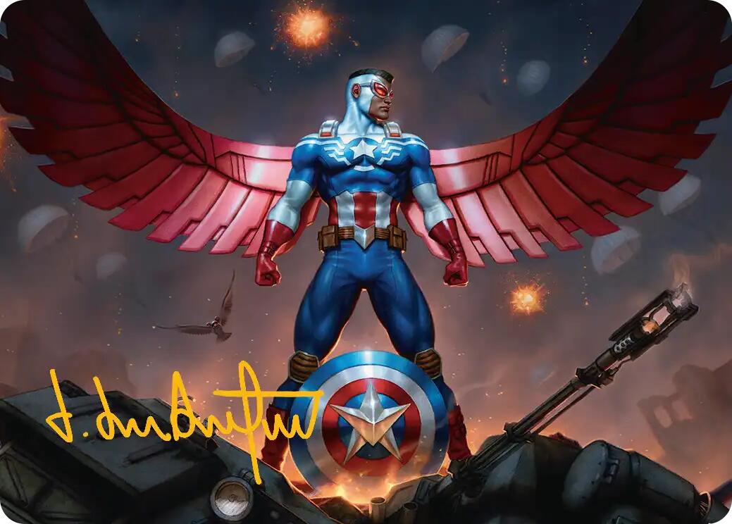 Captain America, Wings of Freedom Art Card (2/45) (Gold-Stamped Signature) [Marvel Super Heroes Art Series] | Red Claw Gaming