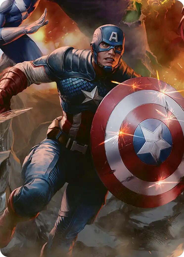 Captain America, Unbowed Art Card [Marvel Super Heroes Art Series] | Red Claw Gaming
