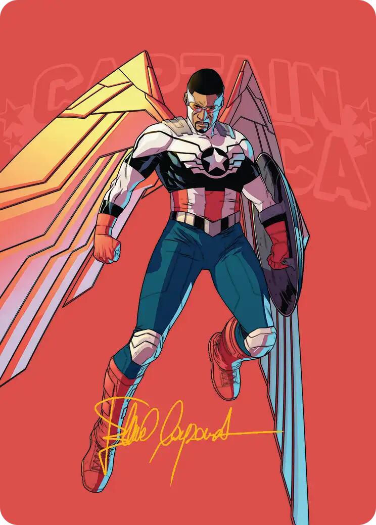 Captain America, Wings of Freedom Art Card (22/45) (Gold-Stamped Signature) [Marvel Super Heroes Art Series] | Red Claw Gaming
