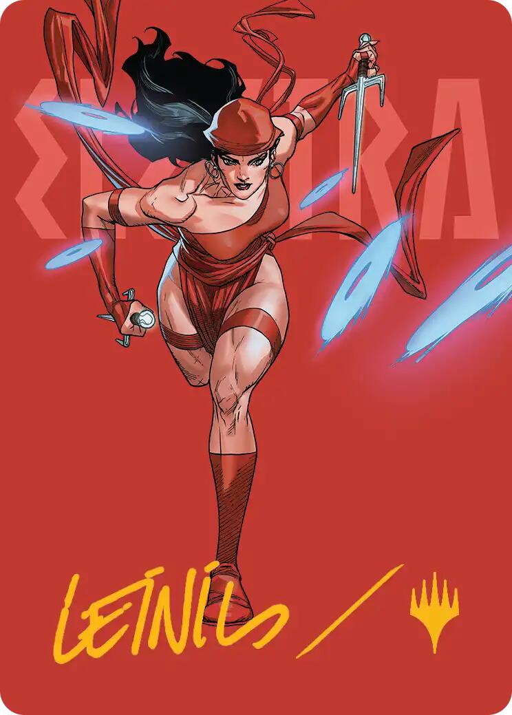 Elektra, Daughter of the Hand Art Card (Gold-Stamped Signature) [Marvel Super Heroes Art Series] | Red Claw Gaming