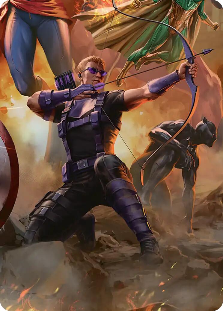 Hawkeye, Trick Shot Art Card [Marvel Super Heroes Art Series] | Red Claw Gaming