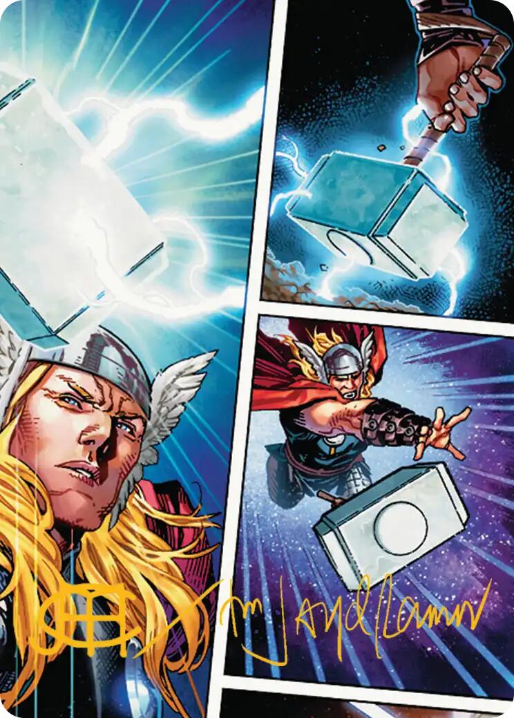Mjolnir, Hammer of Thor Art Card (Gold-Stamped Signature) [Marvel Super Heroes Art Series] | Red Claw Gaming