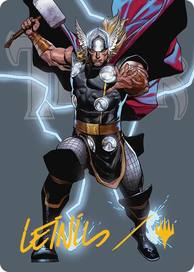 Thor, God of Thunder Art Card (Gold-Stamped Signature) [Marvel Super Heroes Art Series] | Red Claw Gaming