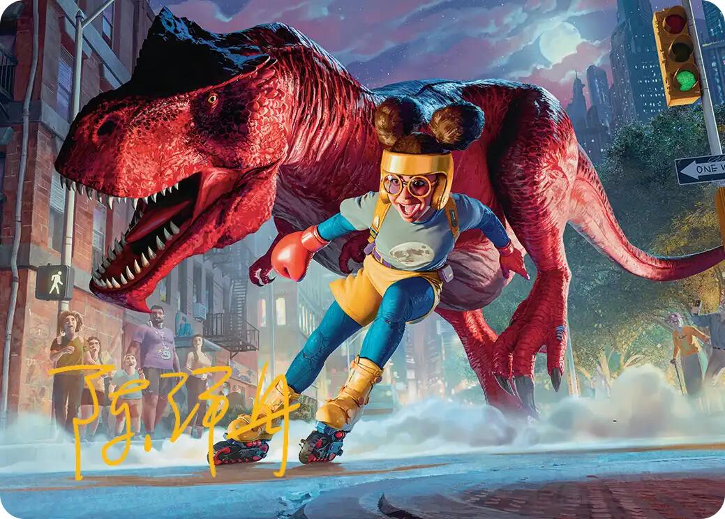 Moon Girl and Devil Dinosaur Art Card (Gold-Stamped Signature) [Marvel Super Heroes Art Series] | Red Claw Gaming