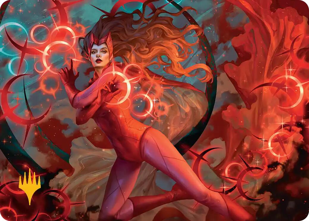 Scarlet Witch, Chaotic Avenger Art Card (Gold-Stamped Planeswalker Symbol) [Marvel Super Heroes Art Series] | Red Claw Gaming