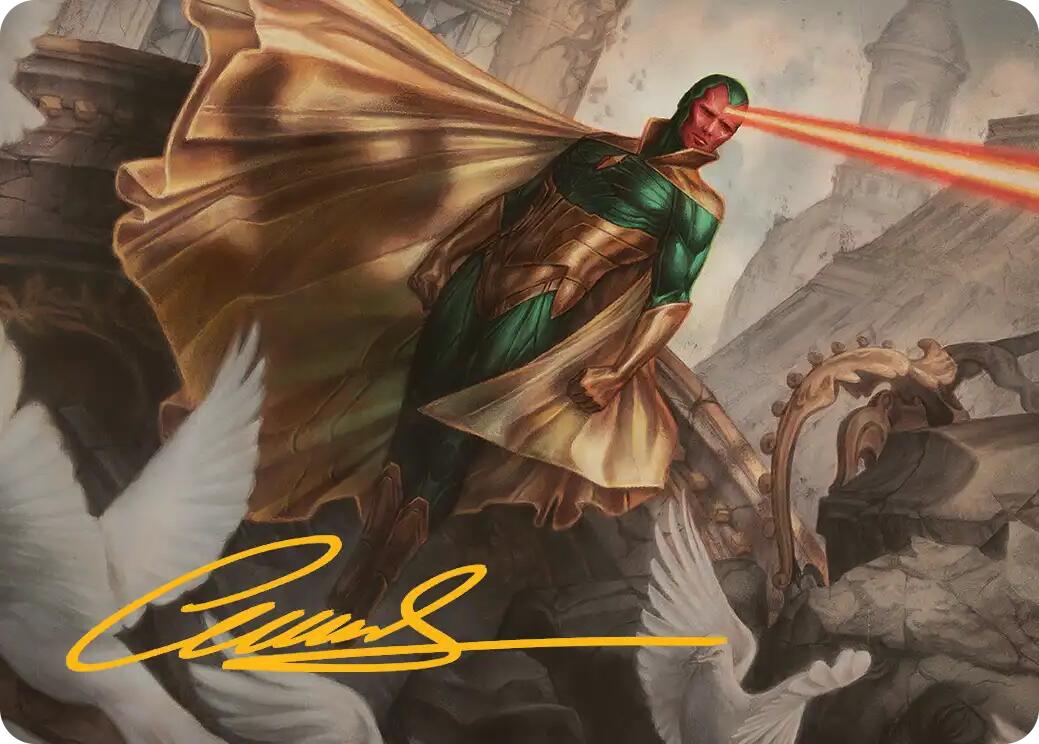 The Vision Art Card (Gold-Stamped Signature) [Marvel Super Heroes Art Series] | Red Claw Gaming