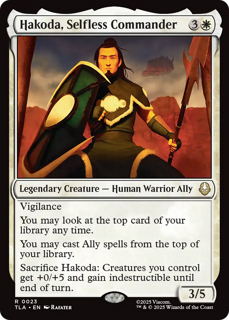 Hakoda, Selfless Commander [Avatar: The Last Airbender] MTG Single Magic: The Gathering | Red Claw Gaming