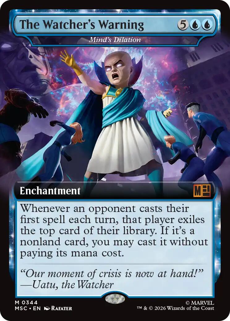The Watcher's Warning - Mind's Dilation (Extended Art) [Marvel Super Heroes Commander] MTG Single Magic: The Gathering | Red Claw Gaming