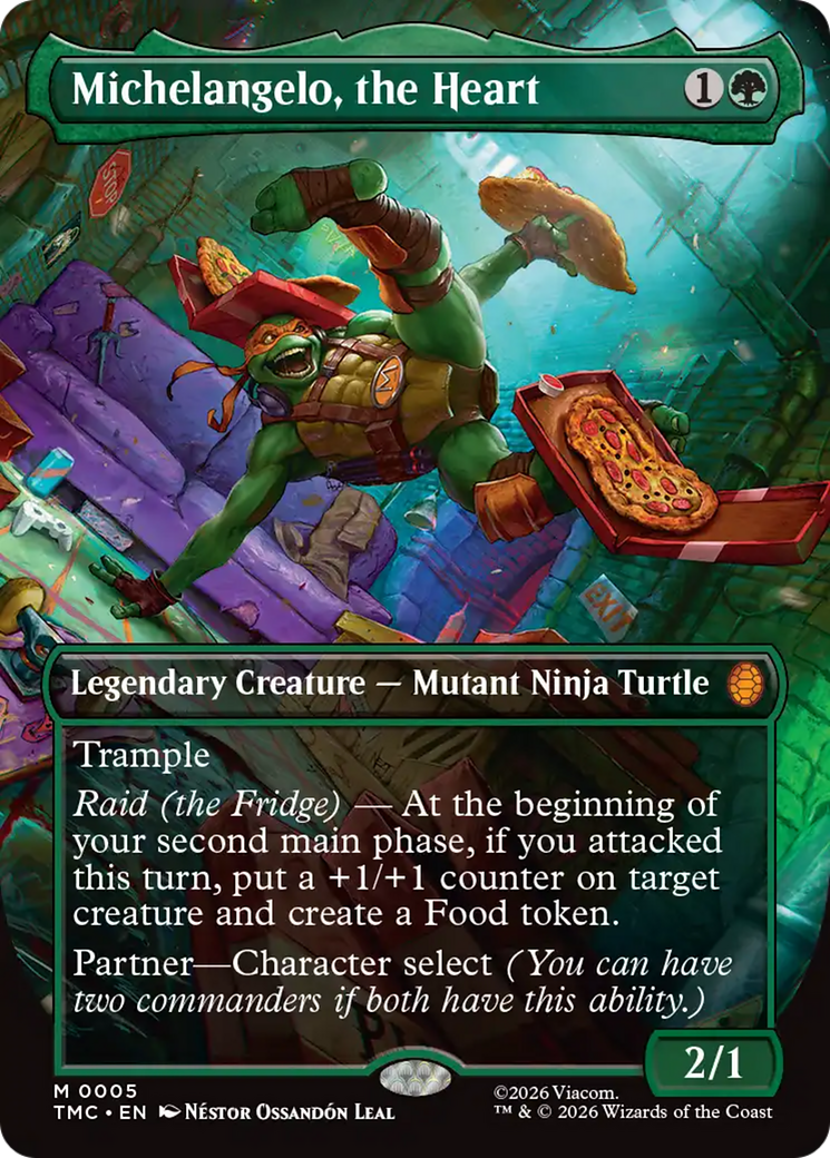 Michelangelo, the Heart (Borderless) [Teenage Mutant Ninja Turtles Commander] MTG Single Magic: The Gathering | Red Claw Gaming