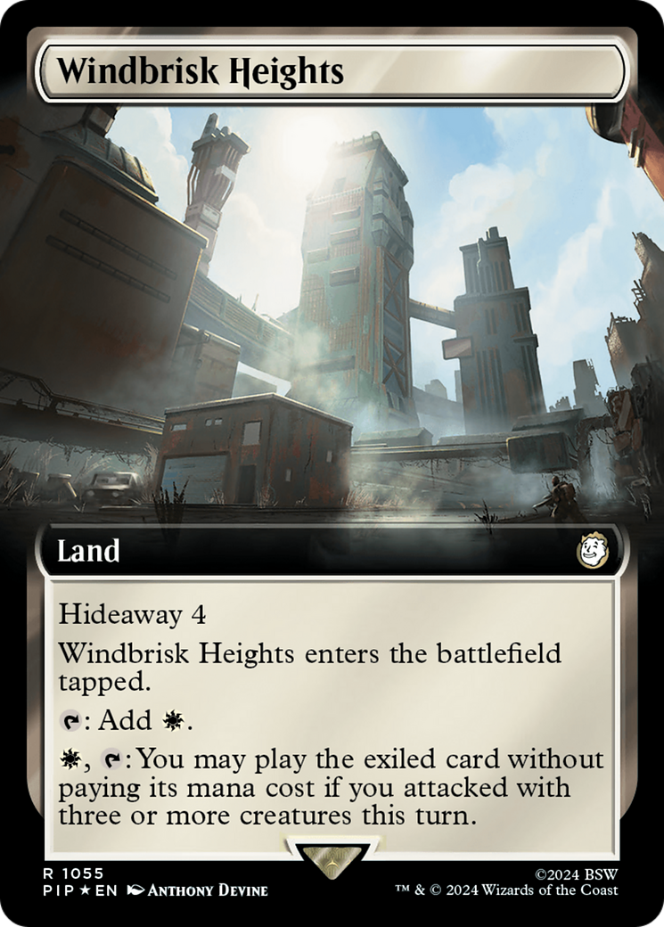 Windbrisk Heights (Extended Art) (Surge Foil) [Fallout] MTG Single Magic: The Gathering | Red Claw Gaming