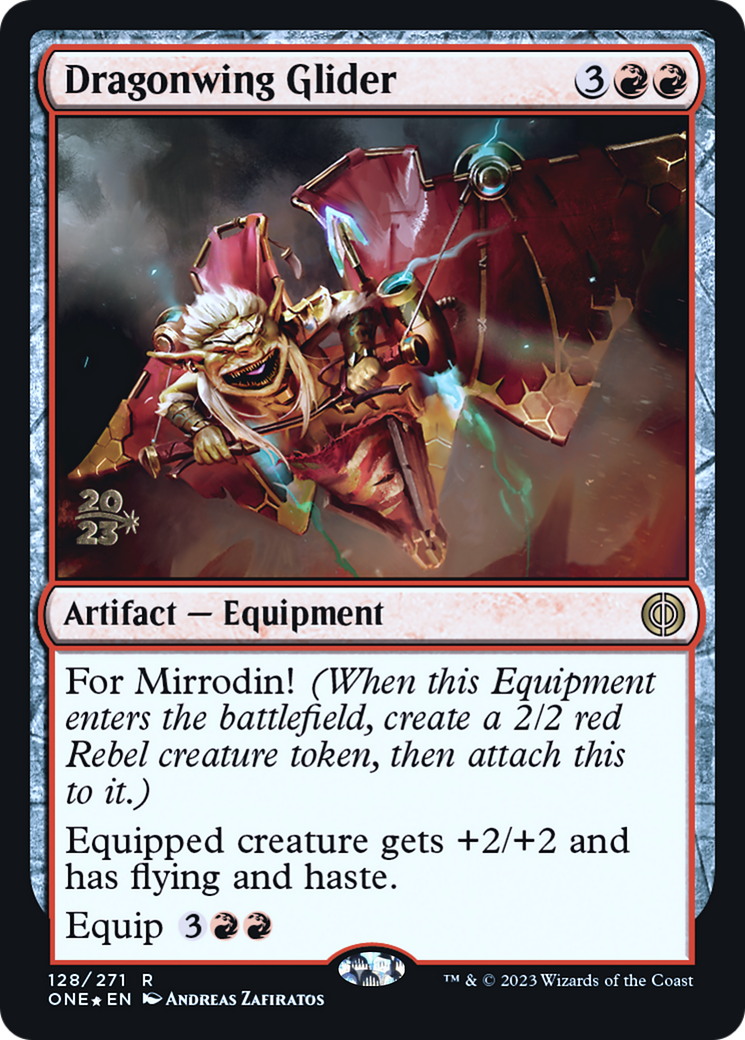 Dragonwing Glider [Phyrexia: All Will Be One Prerelease Promos] MTG Single Magic: The Gathering | Red Claw Gaming