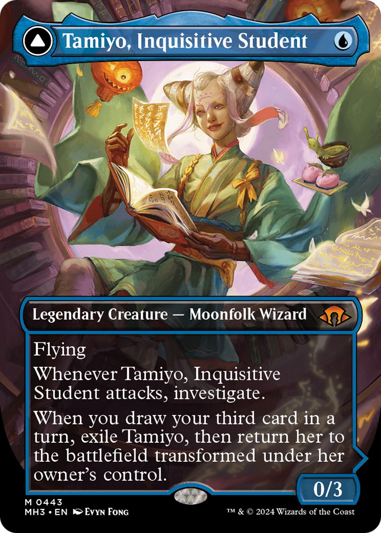 Tamiyo, Inquisitive Student // Tamiyo, Seasoned Scholar (Borderless) [Modern Horizons 3] MTG Single Magic: The Gathering    | Red Claw Gaming