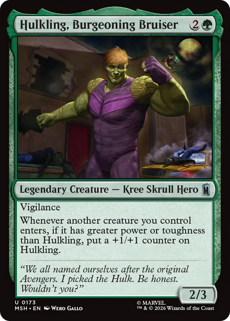Hulkling, Burgeoning Bruiser [Marvel Super Heroes] MTG Single Magic: The Gathering | Red Claw Gaming