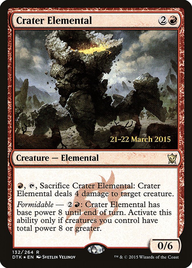 Crater Elemental [Dragons of Tarkir Prerelease Promos] MTG Single Magic: The Gathering | Red Claw Gaming