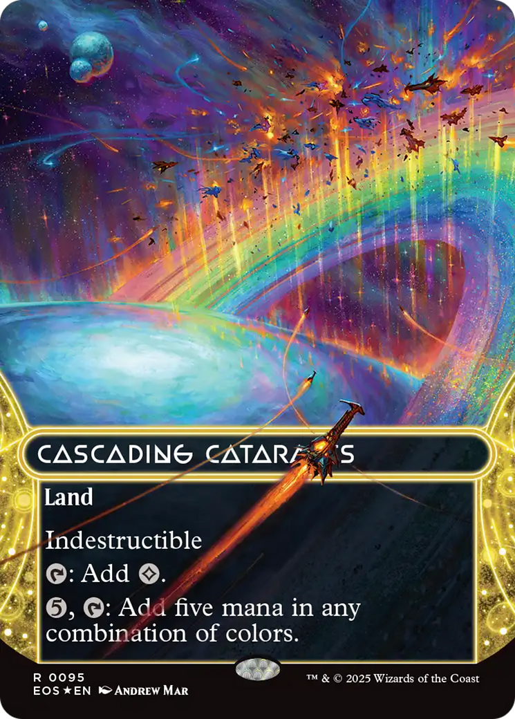 Cascading Cataracts (0095) (Borderless) (Galaxy Foil) [Edge of Eternities: Stellar Sights] MTG Single Magic: The Gathering | Red Claw Gaming