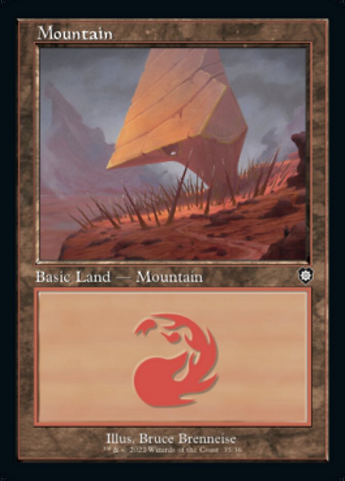 Mountain (035) (Retro) [The Brothers' War Commander] MTG Single Magic: The Gathering | Red Claw Gaming