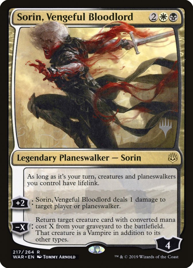 Sorin, Vengeful Bloodlord (Promo Pack) [War of the Spark Promos] MTG Single Magic: The Gathering | Red Claw Gaming