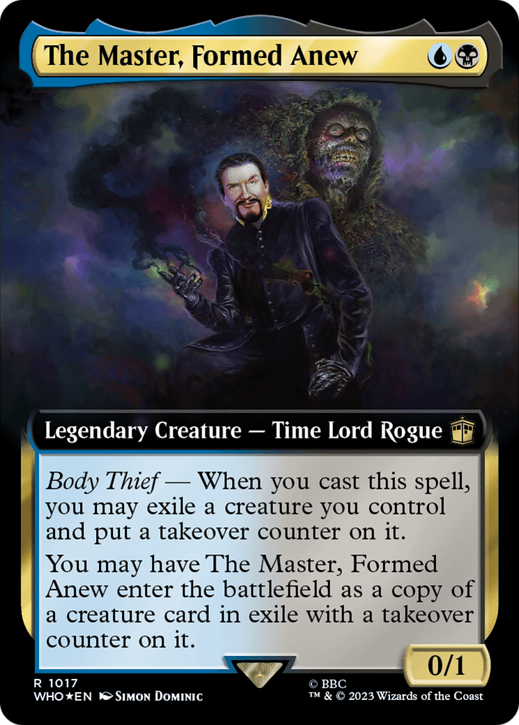 The Master, Formed Anew (Extended Art) (Surge Foil) [Doctor Who] MTG Single Magic: The Gathering | Red Claw Gaming