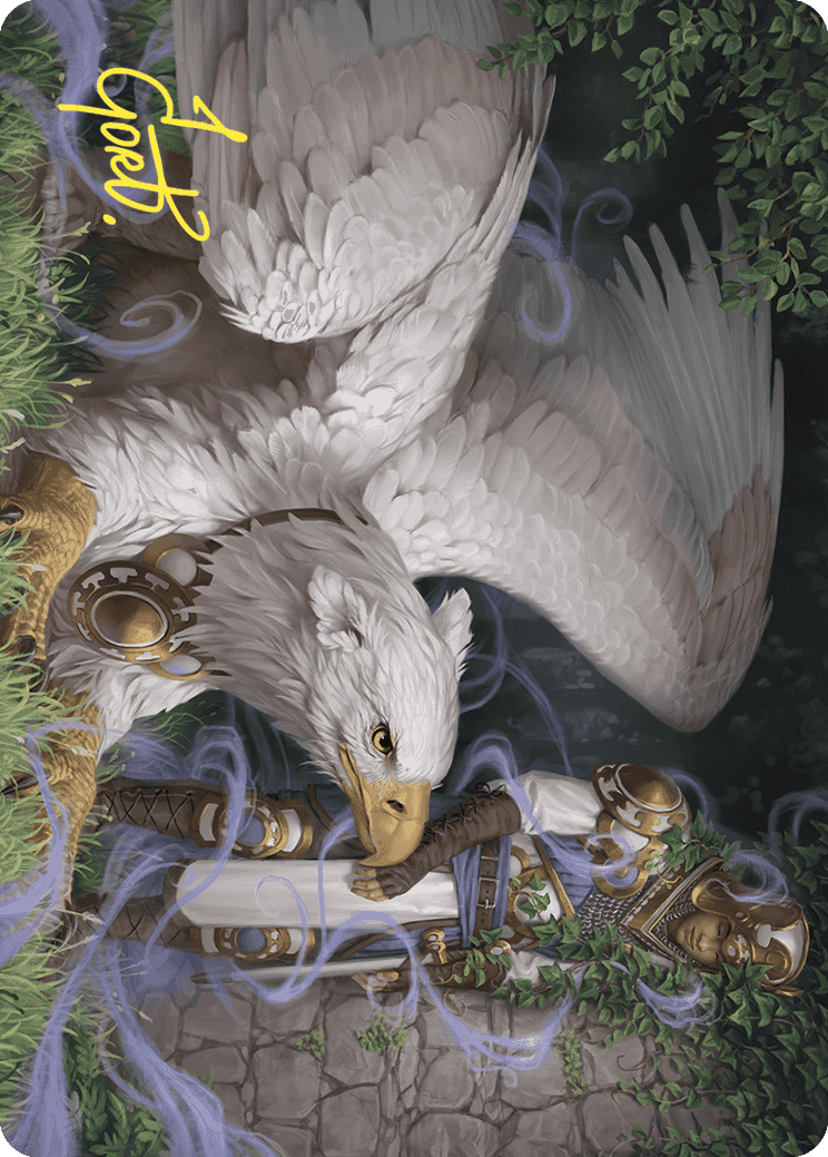 Dutiful Griffin Art Card (Gold-Stamped Signature) [Wilds of Eldraine Art Series] MTG Single Magic: The Gathering | Red Claw Gaming
