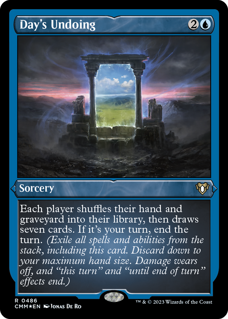 Day's Undoing (Foil Etched) [Commander Masters] MTG Single Magic: The Gathering | Red Claw Gaming