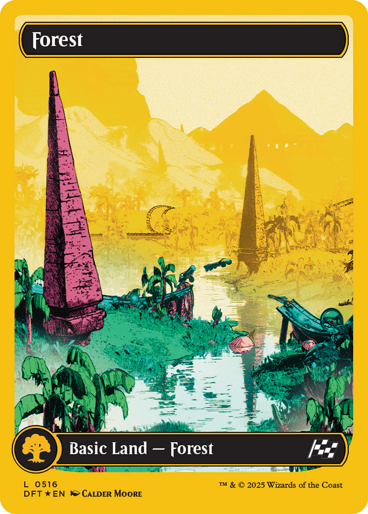 Forest (0516) (First-Place Foil) [Aetherdrift] MTG Single Magic: The Gathering | Red Claw Gaming