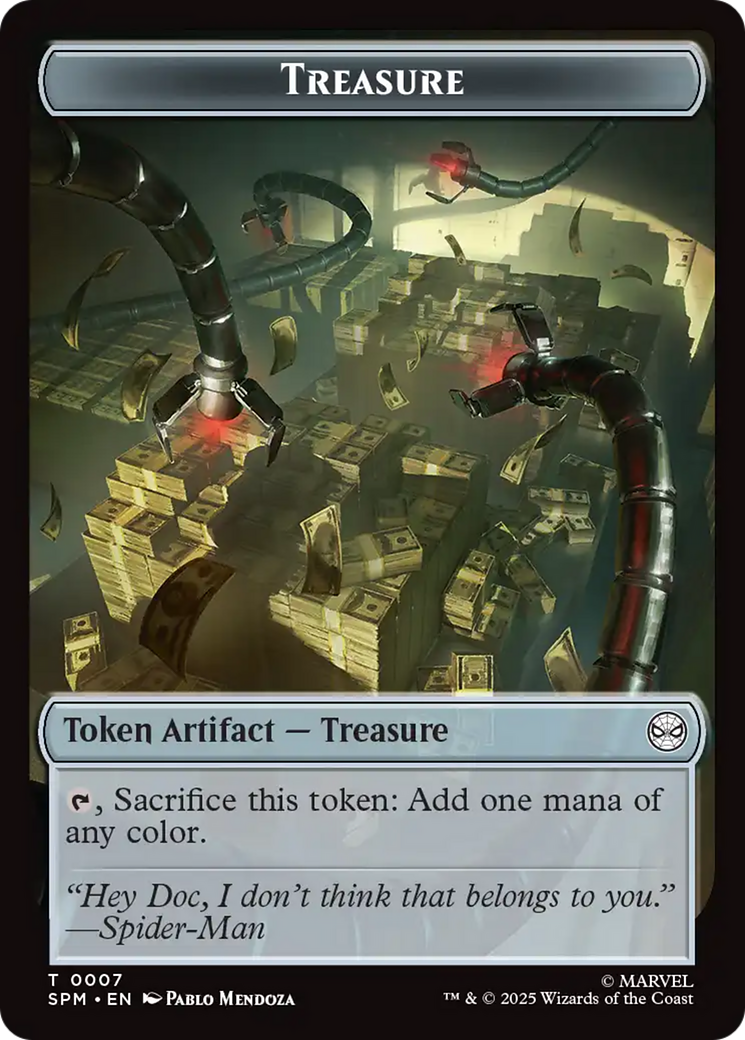 Spider // Treasure Double-Sided Token [Marvel's Spider-Man Tokens] MTG Single Magic: The Gathering | Red Claw Gaming