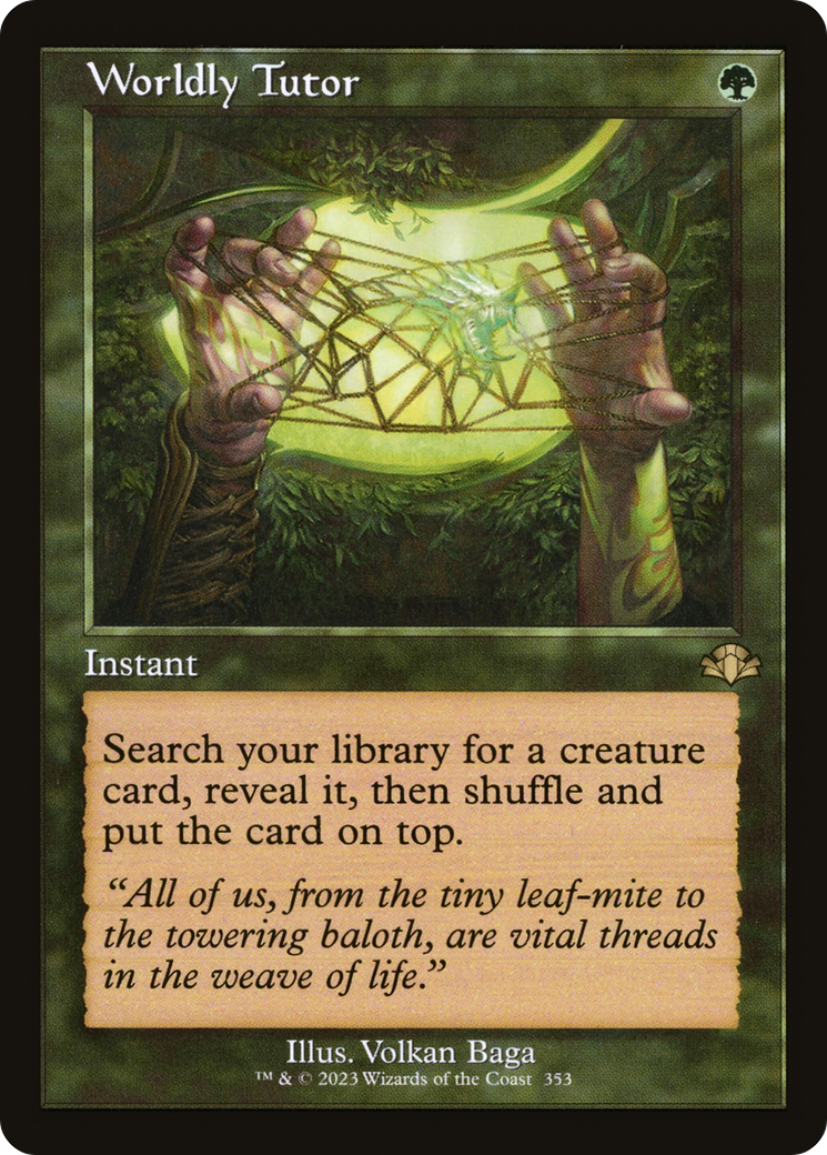 Worldly Tutor (Retro) [Dominaria Remastered] MTG Single Magic: The Gathering | Red Claw Gaming