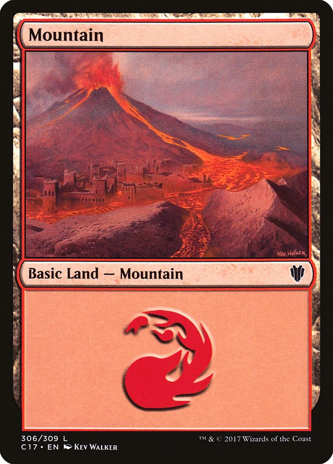 Mountain (306) [Commander 2017] MTG Single Magic: The Gathering | Red Claw Gaming