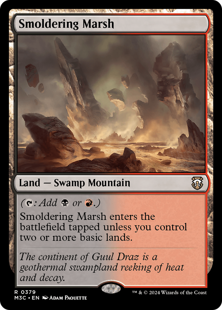 Smoldering Marsh (Ripple Foil) [Modern Horizons 3 Commander] MTG Single Magic: The Gathering | Red Claw Gaming