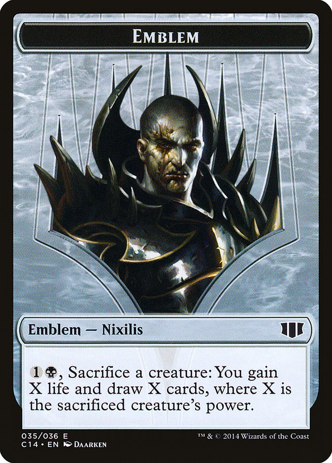 Ob Nixilis of the Black Oath Emblem // Zombie (016/036) Double-Sided Token [Commander 2014 Tokens] MTG Single Magic: The Gathering | Red Claw Gaming