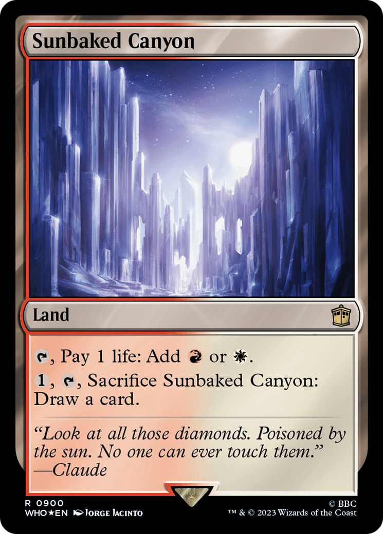 Sunbaked Canyon (Surge Foil) [Doctor Who] MTG Single Magic: The Gathering | Red Claw Gaming