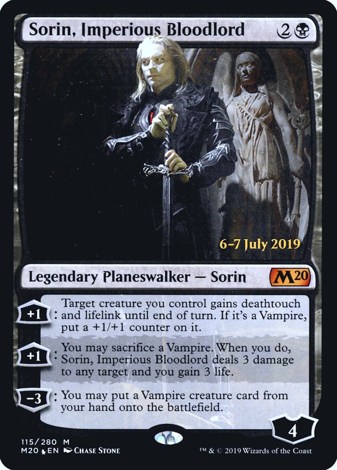 Sorin, Imperious Bloodlord [Core Set 2020 Prerelease Promos] MTG Single Magic: The Gathering | Red Claw Gaming