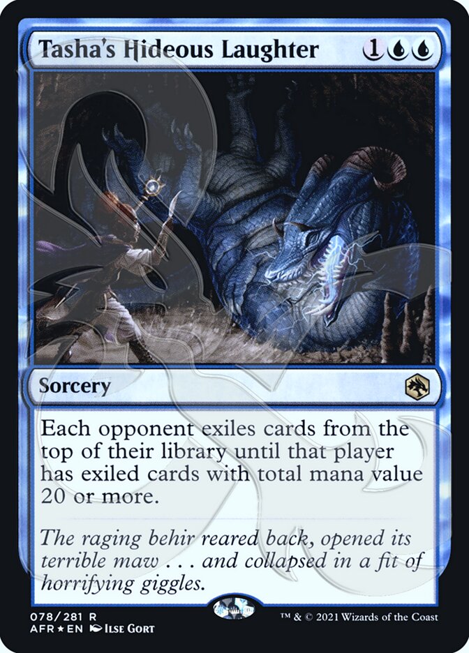 Tasha's Hideous Laughter (Ampersand Promo) [Dungeons & Dragons: Adventures in the Forgotten Realms Promos] MTG Single Magic: The Gathering | Red Claw Gaming