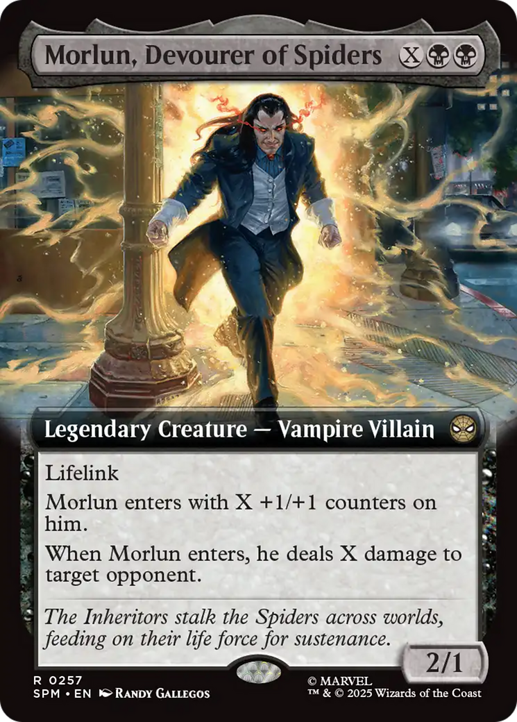 Morlun, Devourer of Spiders (Extended Art) [Marvel's Spider-Man] MTG Single Magic: The Gathering | Red Claw Gaming