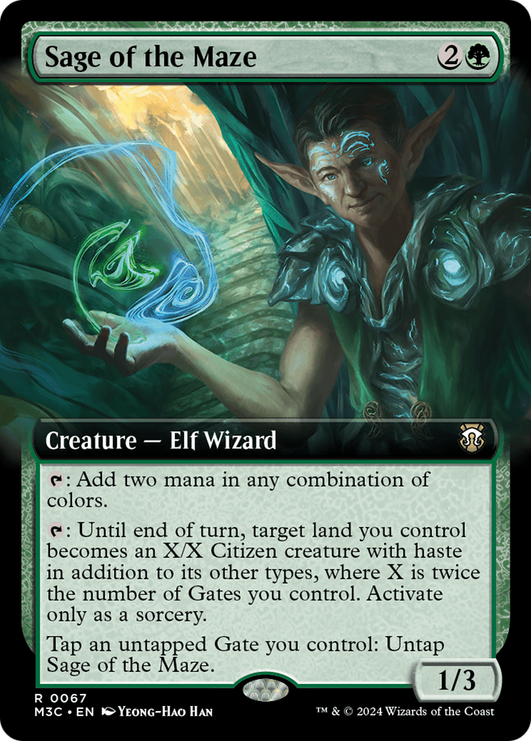 Sage of the Maze (Extended Art) (Ripple Foil) [Modern Horizons 3 Commander] MTG Single Magic: The Gathering | Red Claw Gaming