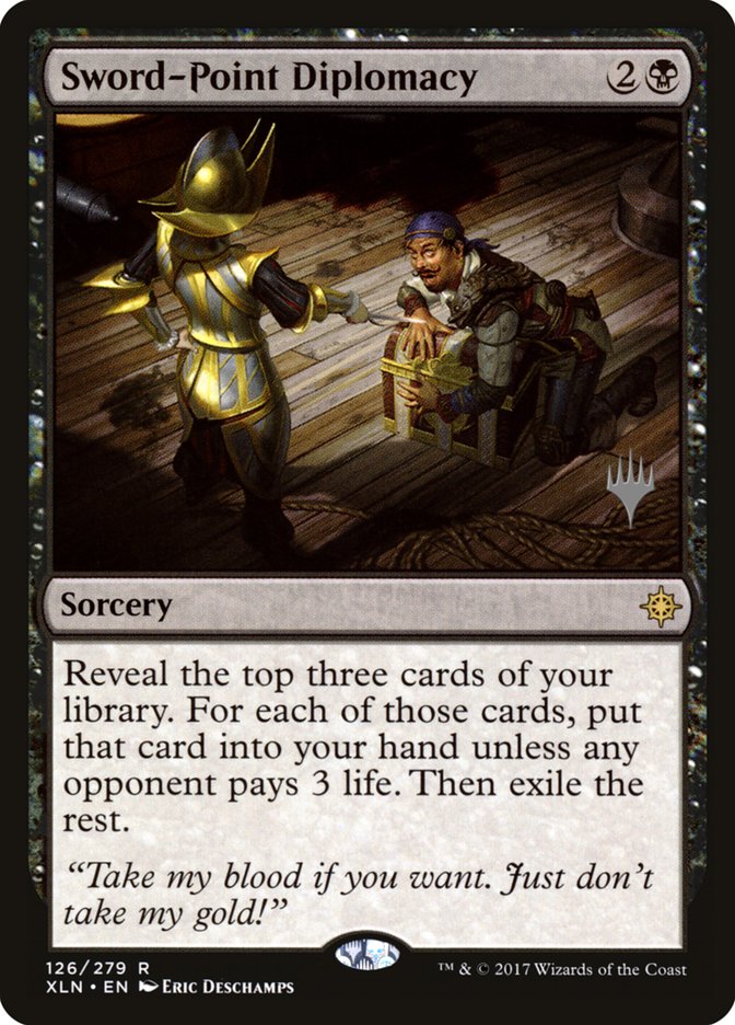 Sword-Point Diplomacy (Promo Pack) [Ixalan Promos] MTG Single Magic: The Gathering | Red Claw Gaming