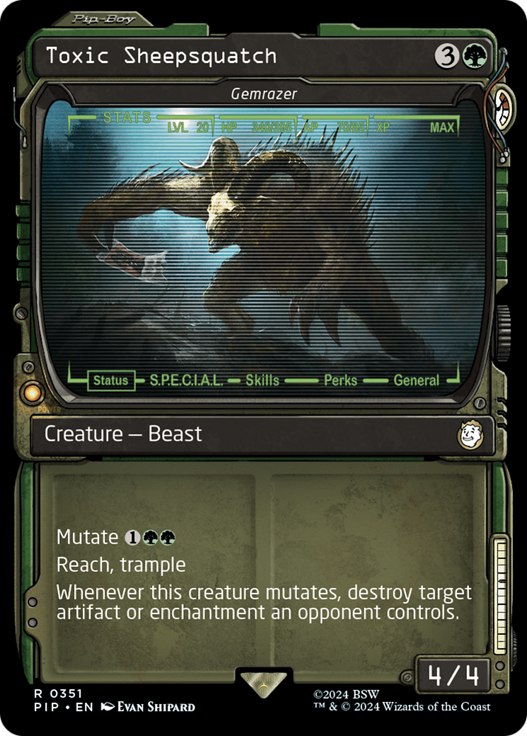 Toxic Sheepsquatch - Gemrazer (Showcase) [Fallout] MTG Single Magic: The Gathering | Red Claw Gaming