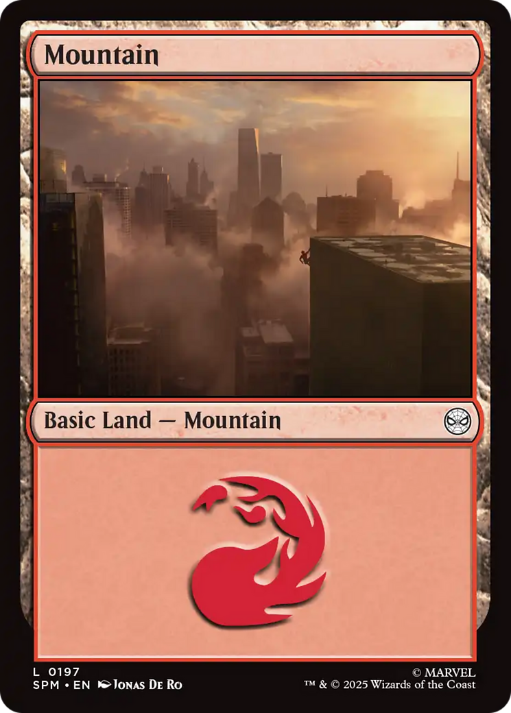 Mountain (0197) [Marvel's Spider-Man] MTG Single Magic: The Gathering | Red Claw Gaming
