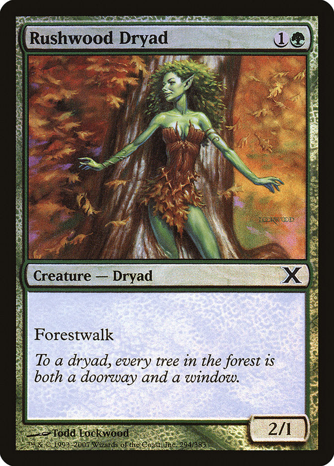 Rushwood Dryad (Premium Foil) [Tenth Edition] MTG Single Magic: The Gathering | Red Claw Gaming