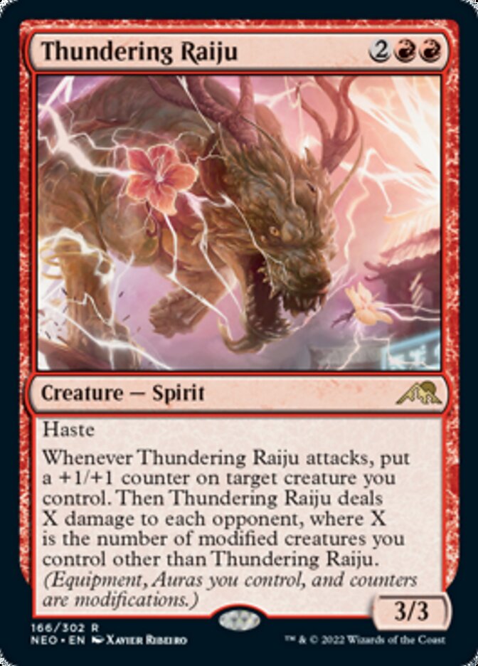 Thundering Raiju [Kamigawa: Neon Dynasty] MTG Single Magic: The Gathering    | Red Claw Gaming