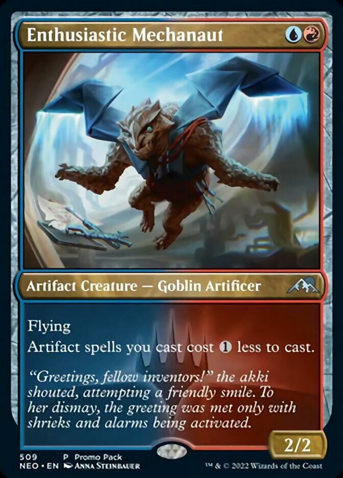 Enthusiastic Mechanaut (Promo Pack) [Kamigawa: Neon Dynasty Promos] MTG Single Magic: The Gathering | Red Claw Gaming