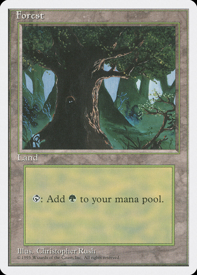 Forest (Eyes in Tree) [Fourth Edition] MTG Single Magic: The Gathering | Red Claw Gaming