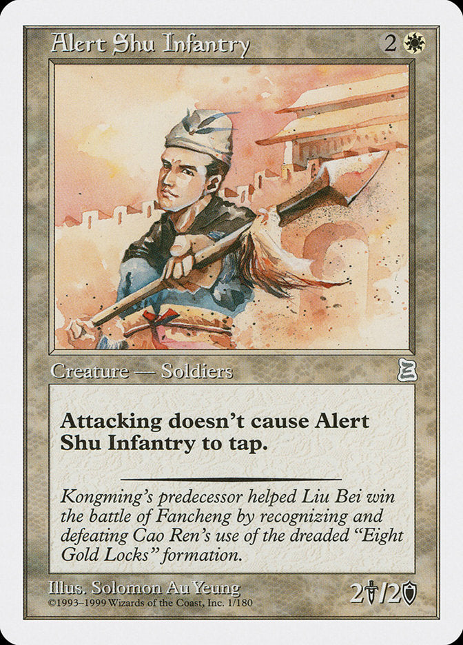 Alert Shu Infantry [Portal Three Kingdoms] MTG Single Magic: The Gathering | Red Claw Gaming