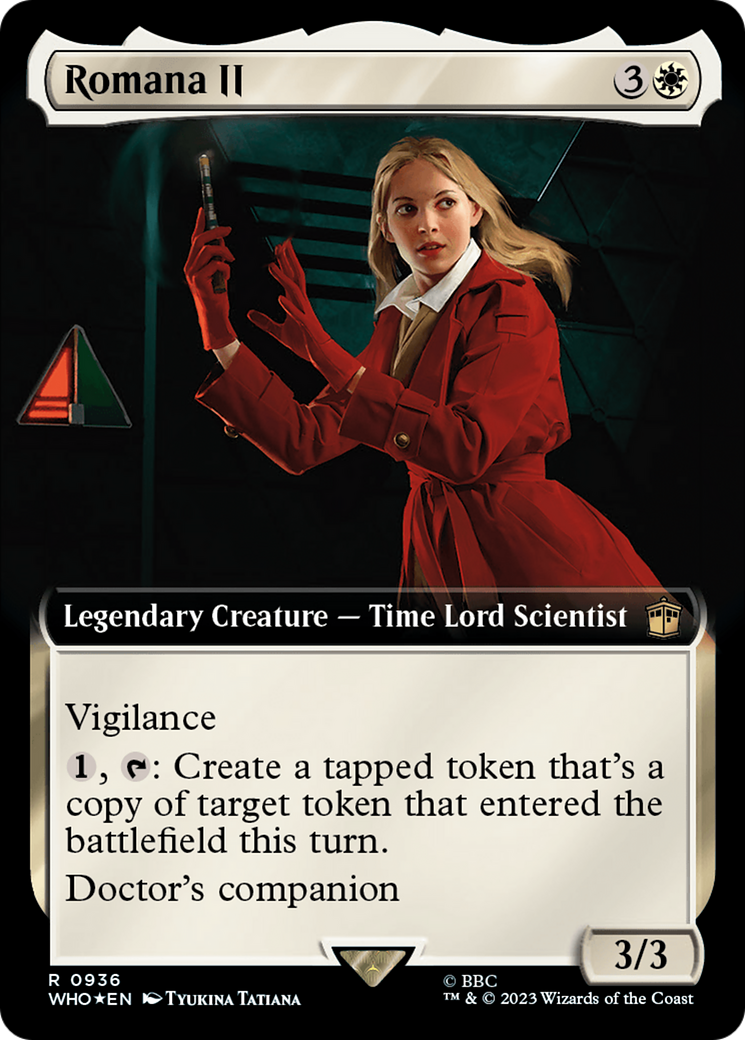 Romana II (Extended Art) (Surge Foil) [Doctor Who] MTG Single Magic: The Gathering | Red Claw Gaming