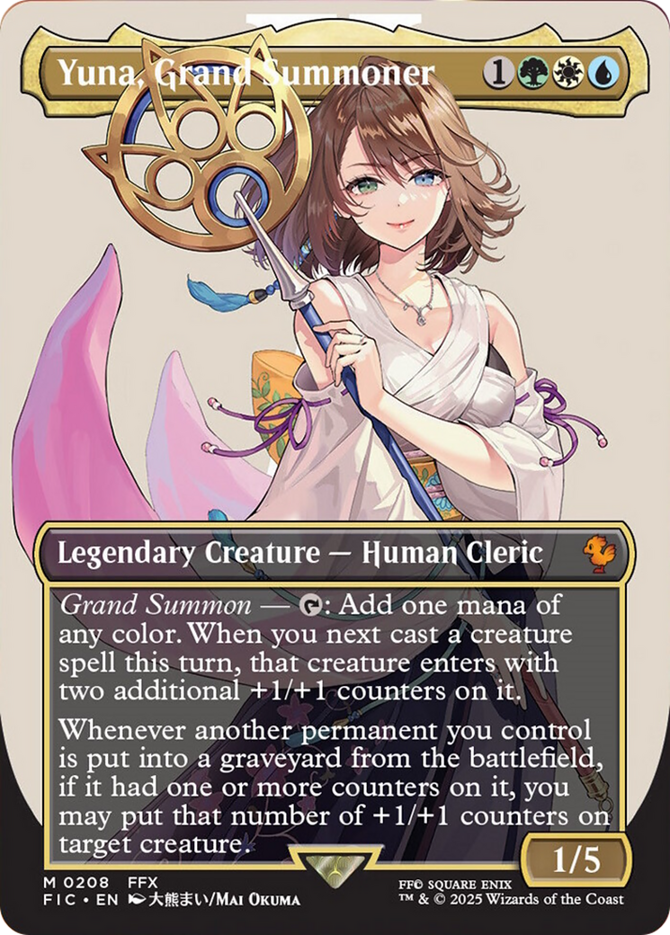 Yuna, Grand Summoner (Borderless) [FINAL FANTASY Commander] MTG Single Magic: The Gathering | Red Claw Gaming