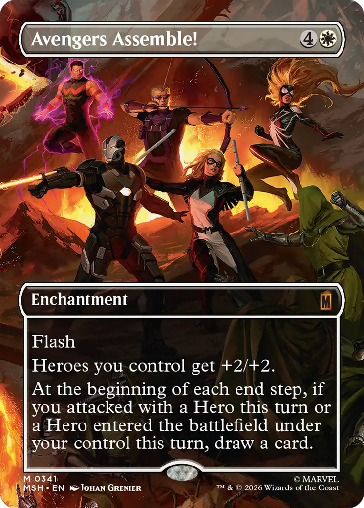 Avengers Assemble! (Borderless) (0341) [Marvel Super Heroes] MTG Single Magic: The Gathering | Red Claw Gaming